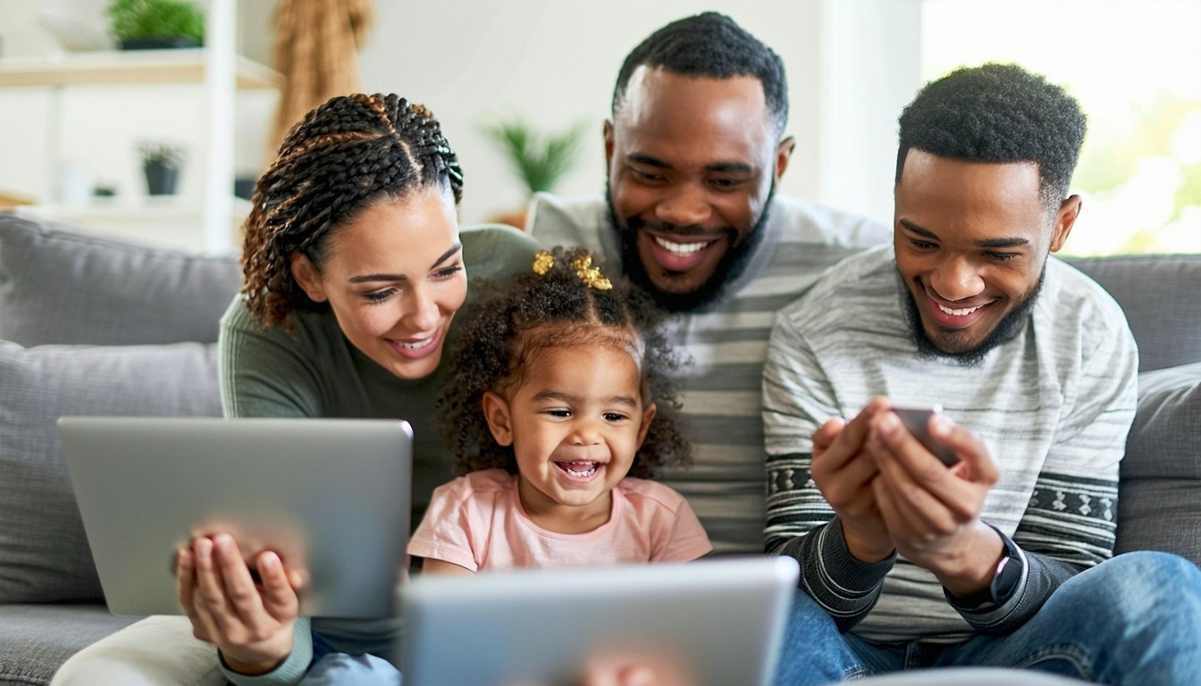 A family enjoying a buffer-free streaming experien