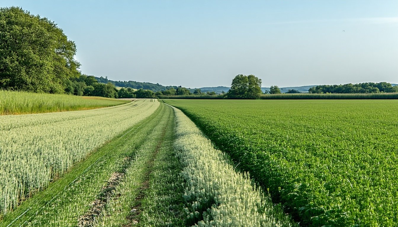 A picturesque rural landscape with a newly install