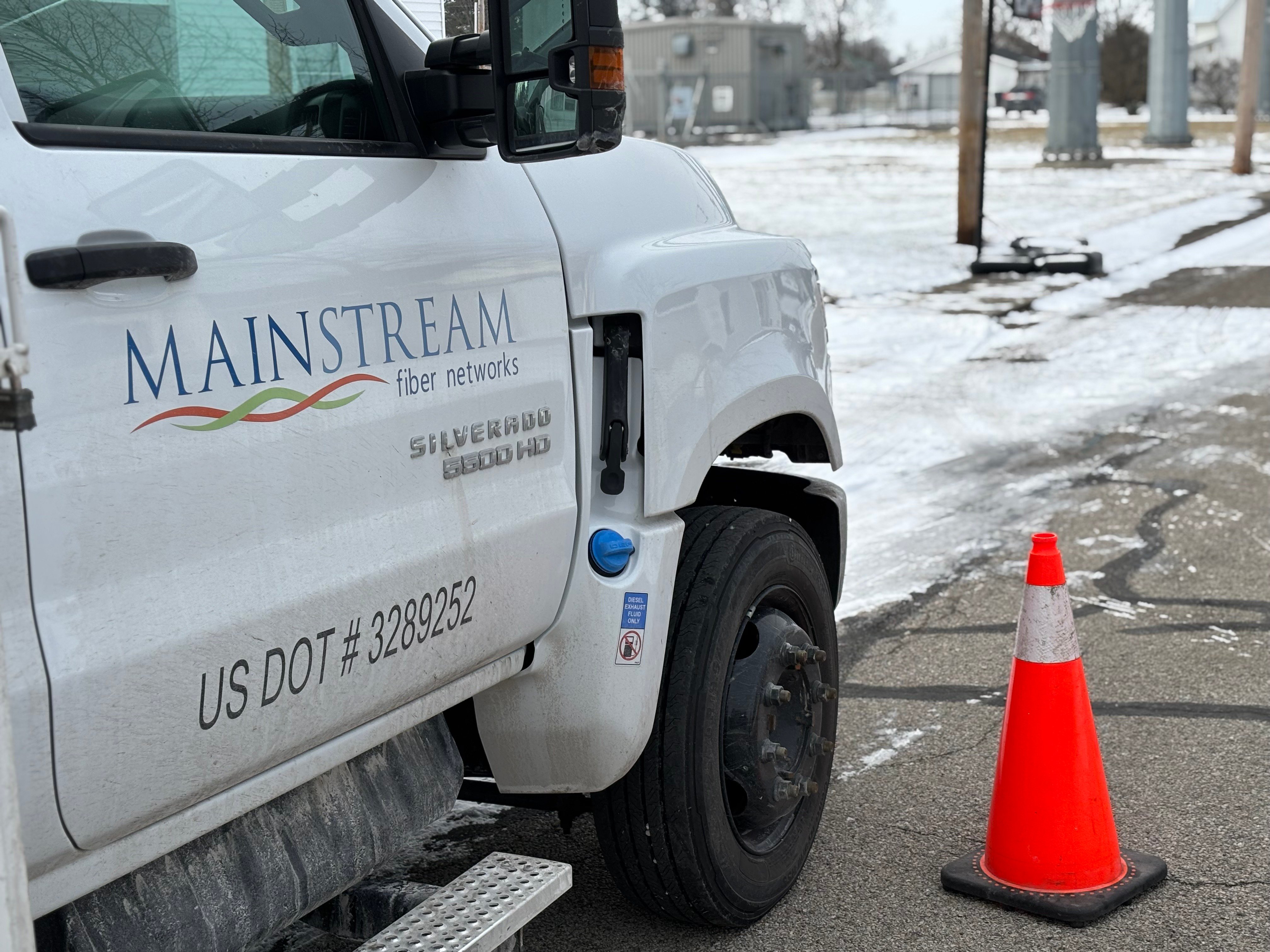 Mainstream Fiber vehicle parked